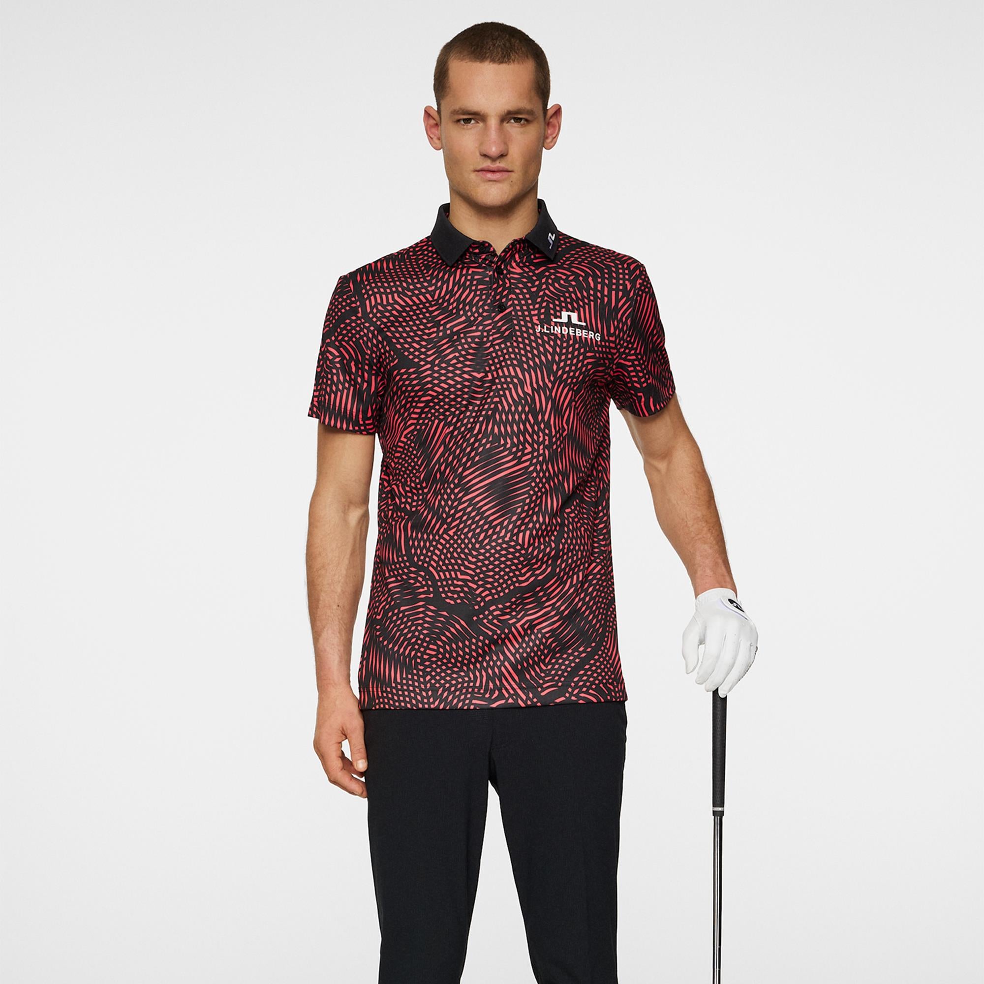 J Lindeberg Masters KV Tour Mens Golf Polo Shirt Masters Pink